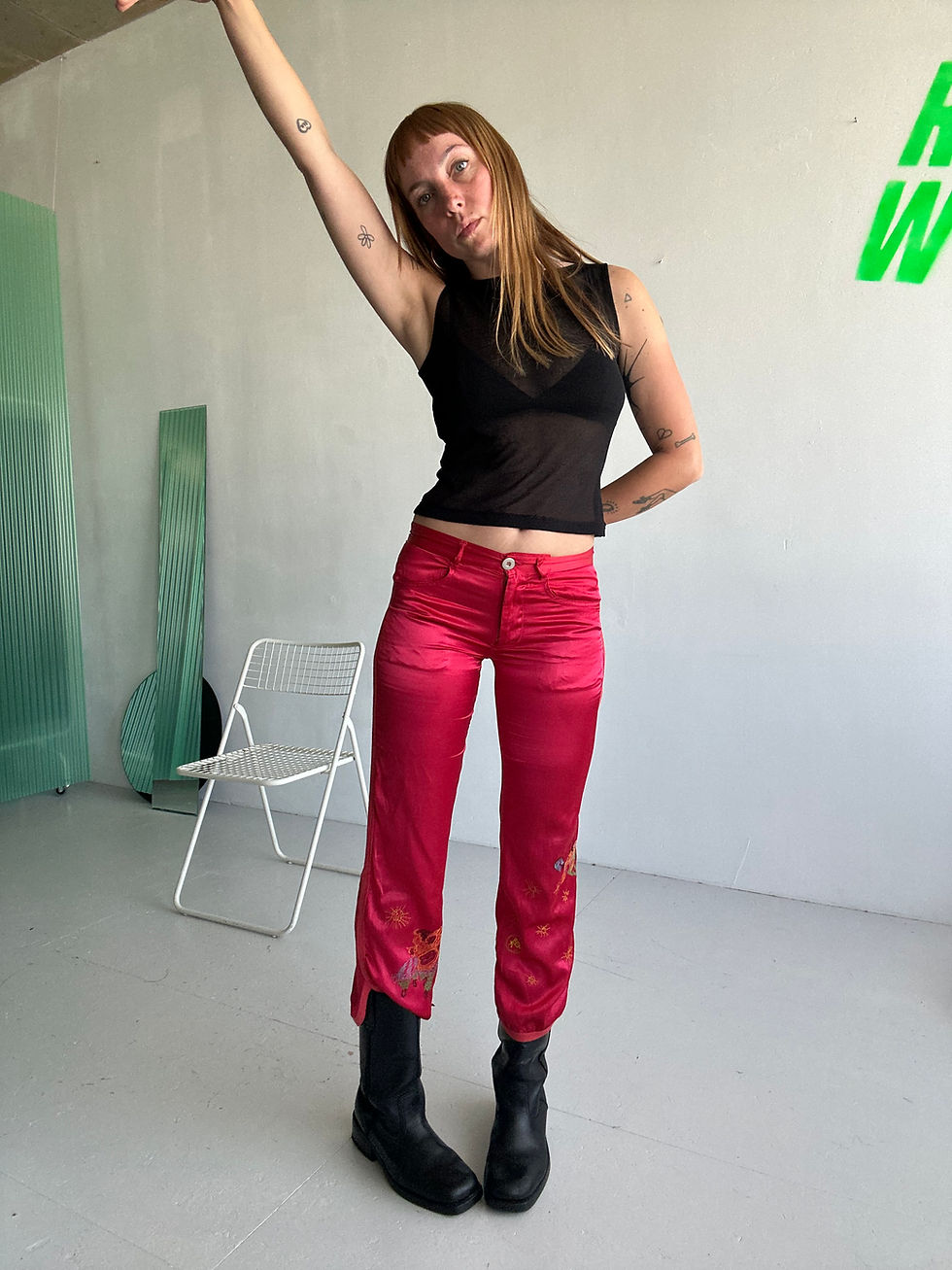 Thumbnail: michiko koshino cropped embroidery trousers