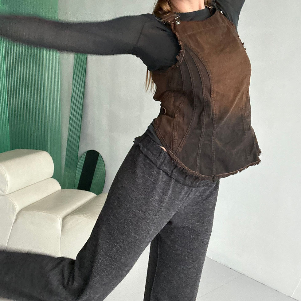 Thumbnail: diese l washed open back denim top