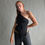 Thumbnail: rozewolk one shoulder open back top black