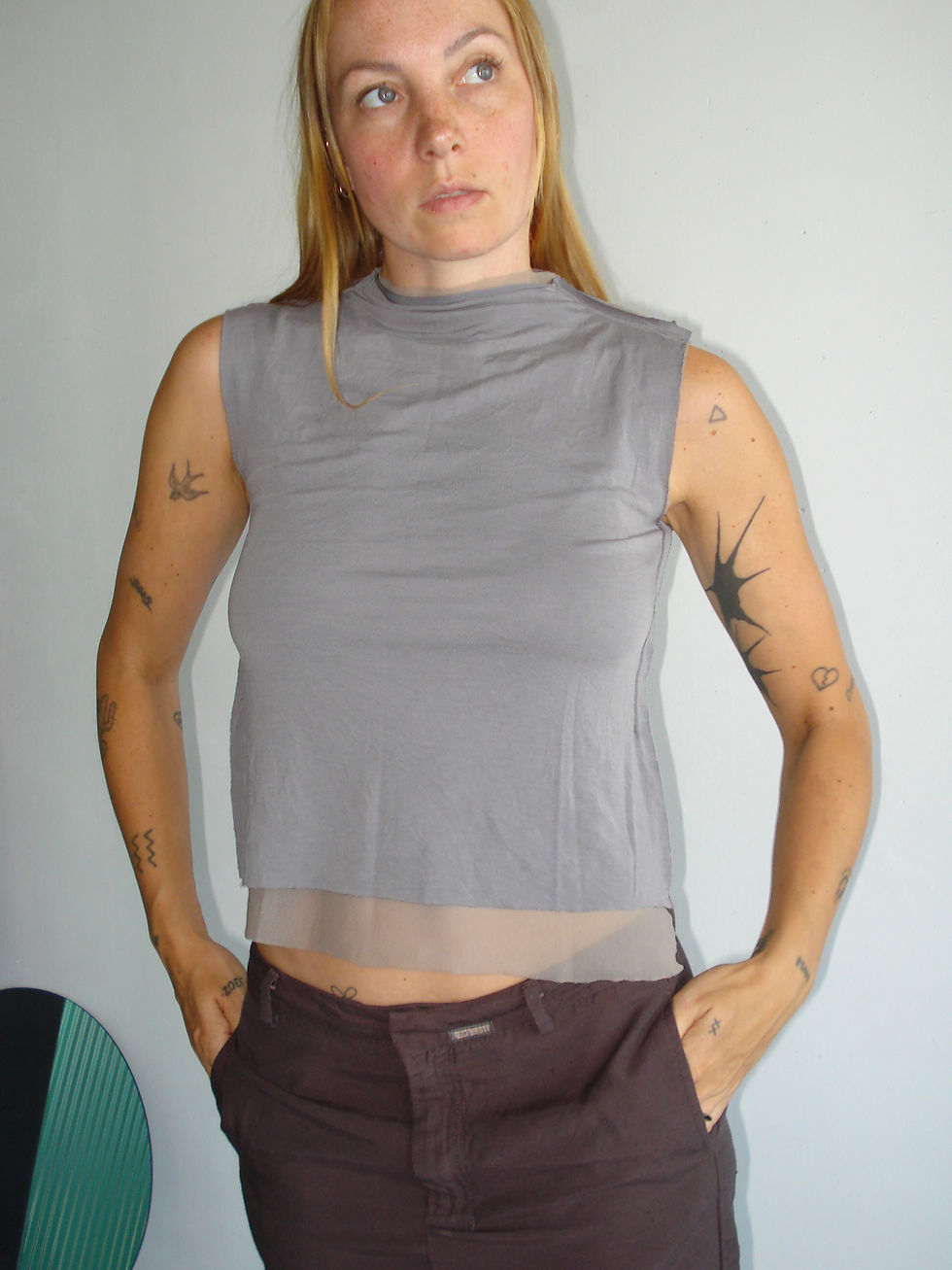 Thumbnail: rozewolk layered asymmetric top grey 