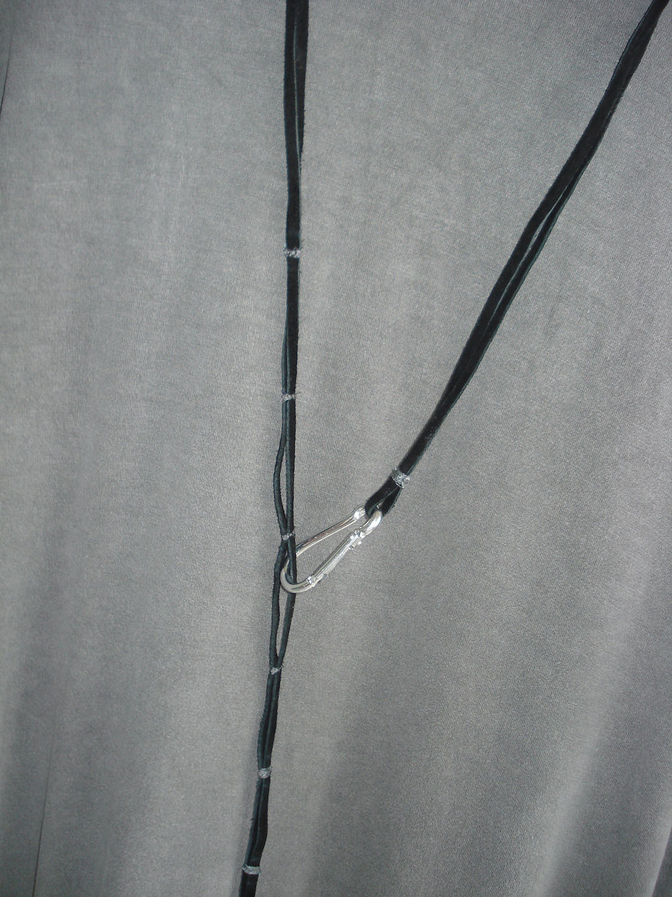 Thumbnail: rozewolk set slouchy dress grey & leather belt black
