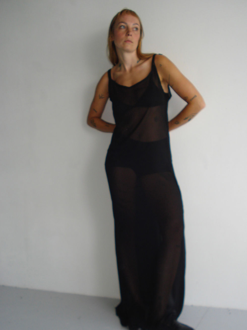 Thumbnail: rozewolk distressed sheer dress black
