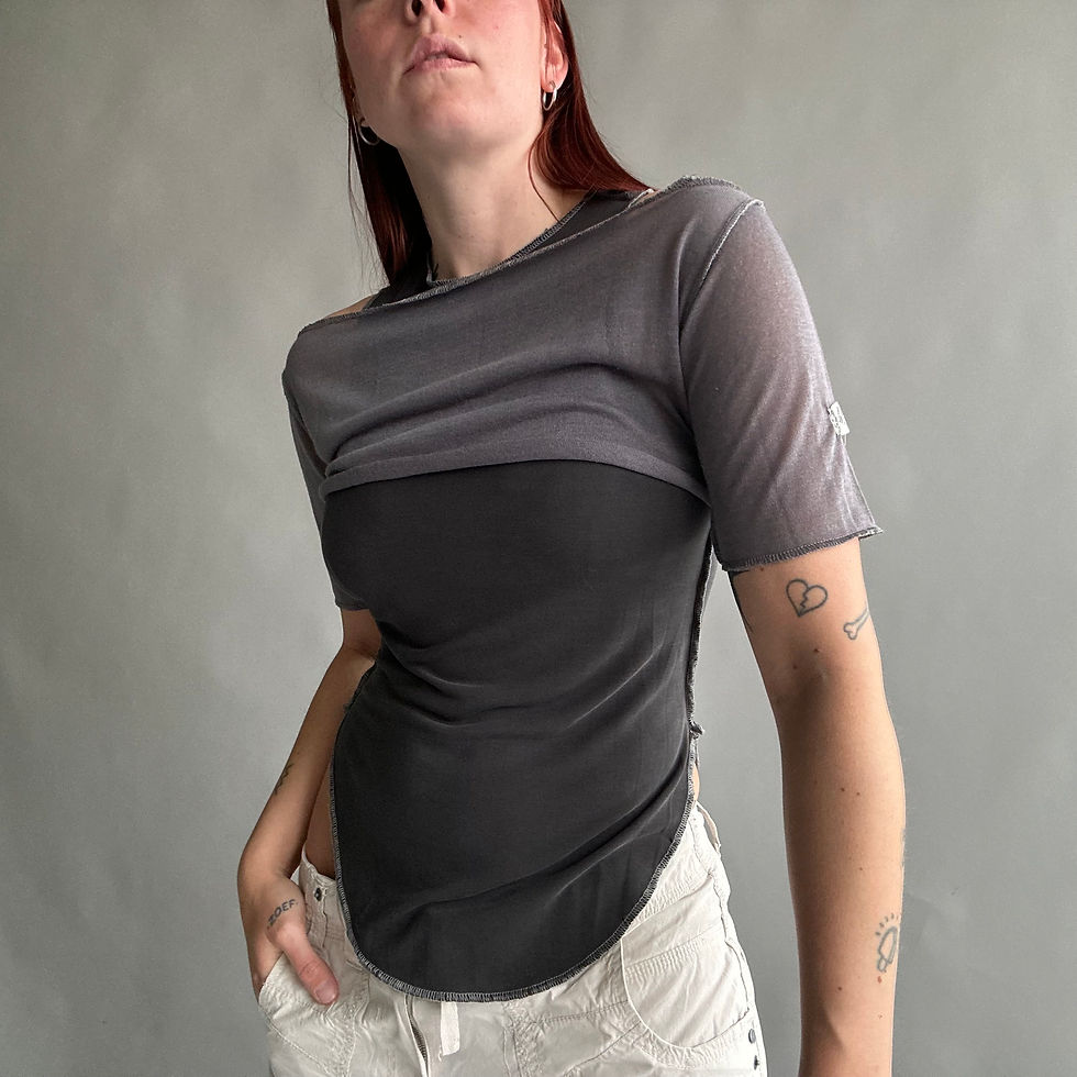 Thumbnail: rozewolk 2-top set grey cropped