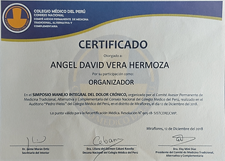 Certificado Simposio Manejo de dolor