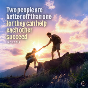 Two people are better off than one, for they can help each other succeed.
‭‭Ecclesiastes‬ ‭4‬:‭9‬ ‭NLT‬‬