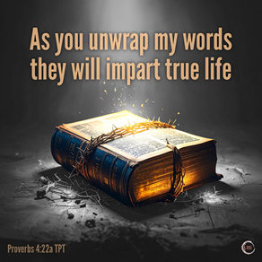 Then, as you unwrap my words, they will impart true life and radiant health into the very core of your being.
‭‭Proverbs‬ ‭4‬:‭22‬ ‭TPT‬‬