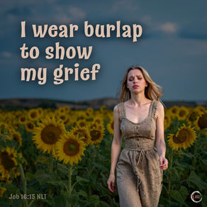 I wear burlap to show my grief.
Job 16:15a NLT