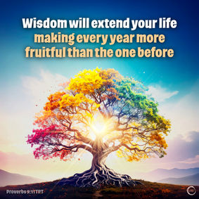 Wisdom will extend your life, making every year more fruitful than the one before.
‭‭Proverbs‬ ‭9‬:‭11‬ ‭TPT‬‬