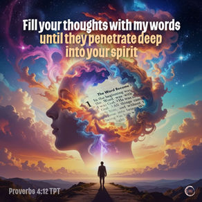 Fill your thoughts with my words until they penetrate deep into your spirit.
‭‭Proverbs‬ ‭4‬:‭21‬ ‭TPT‬‬