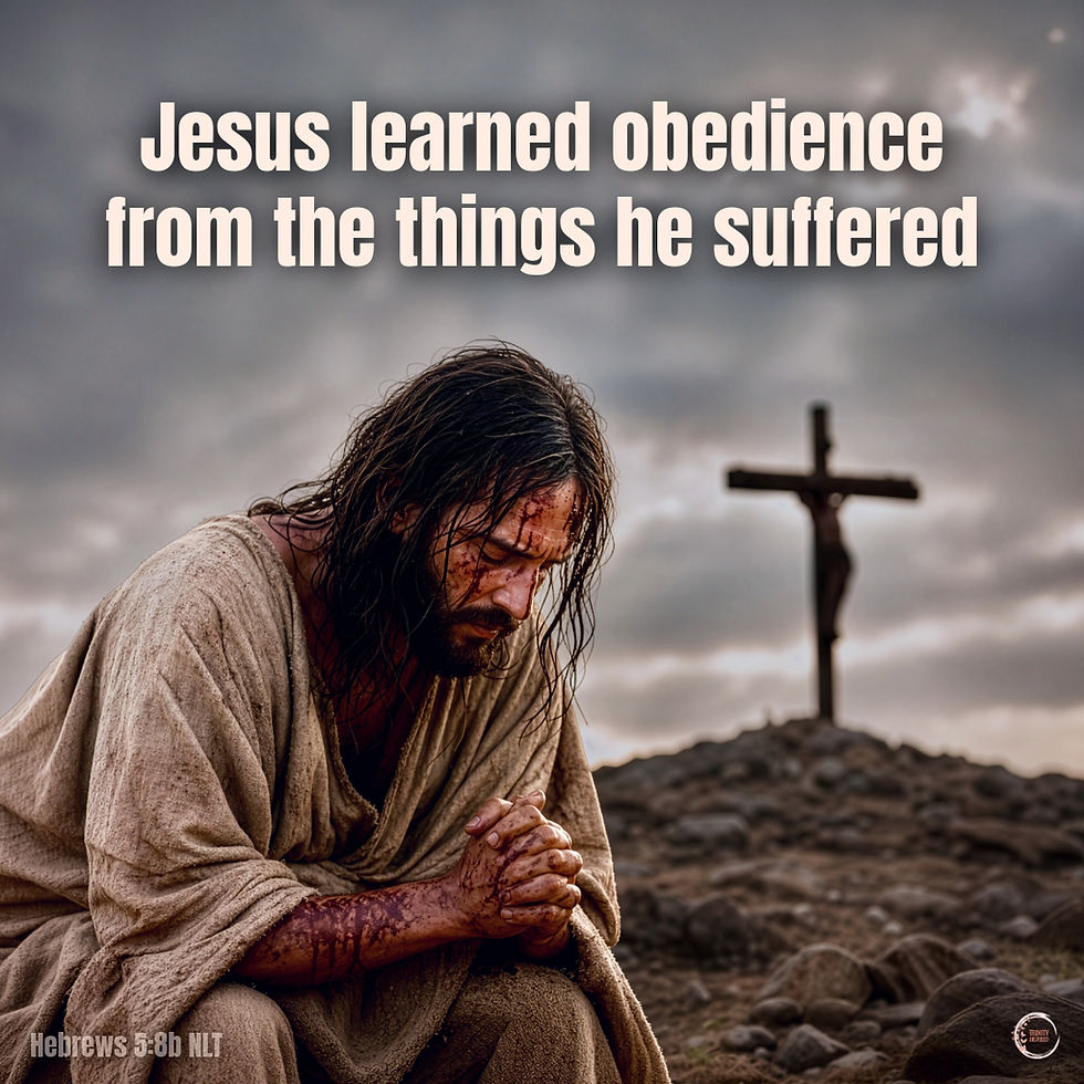 Jesus learned obedience from the things he suffered.
Hebrews 5:8b NLT