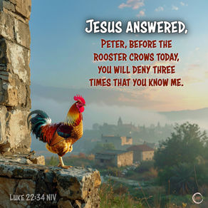 Jesus answered, I tell you, Peter, before the rooster crows today, you will deny three times that you know me.
‭‭Luke‬ ‭22‬:‭34‬ ‭NIV‬