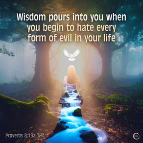 Wisdom pours into you when you begin to hate every form of evil in your life
‭‭Proverbs‬ ‭8‬:‭13‬a ‭TPT‬‬