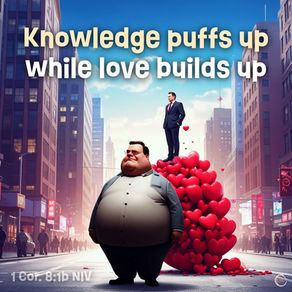 Knowledge puffs up while love builds up.
1 Corinthians 8:1b NIV