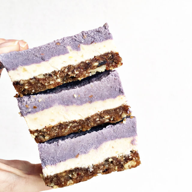 Blackberry Lemon Cashew "Cheesecake" Bars