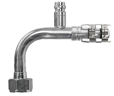 90� Tube-O w/ R134 Port for #10 E-Z Clip Hose