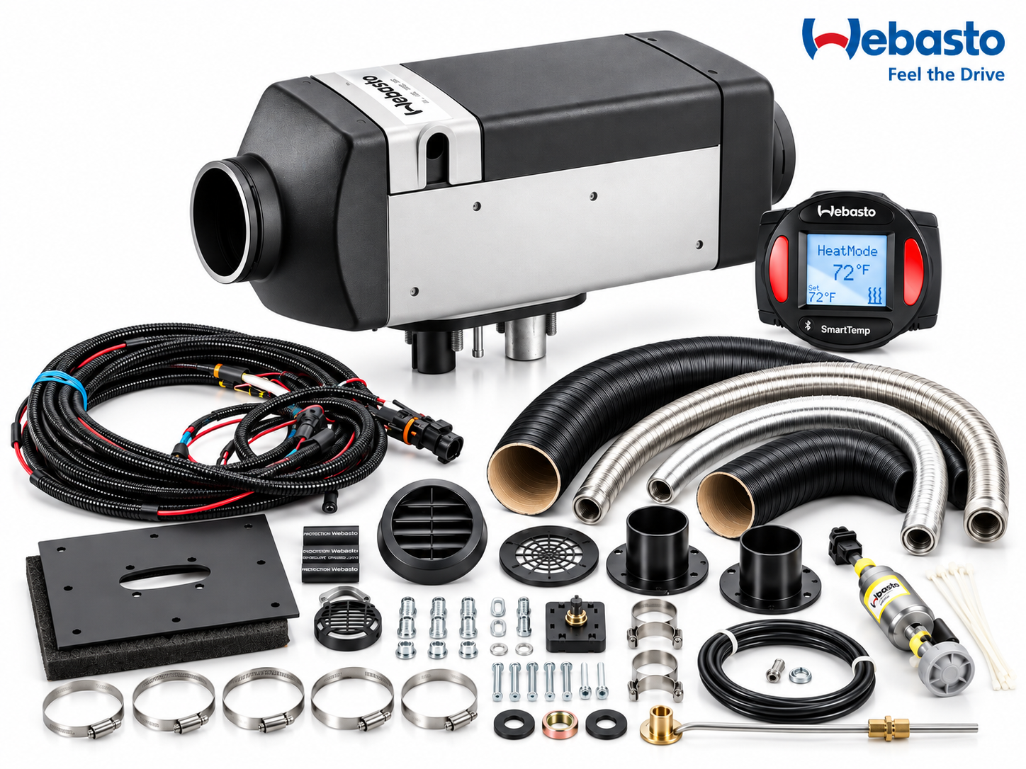 Webasto Air Top 2000 STC Diesel Air Heater Kit, 12V, 2 kW, SmarTemp 3.0 BT - 5013913A