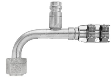 90� #10 Female Flare with 13mm R134 Port