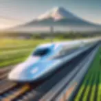 DALL·E 2025-02-20 17.01.04 - A sleek and modern Japanese bullet train (Shinkansen) speedin
