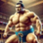 DALL·E 2025-02-07 20.55.43 - A powerful sumo wrestler stands on the dohyo in a battle stan