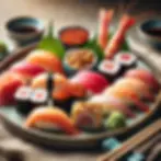 DALL·E 2025-02-20 16.58.35 - A beautifully arranged plate of sushi featuring a variety of