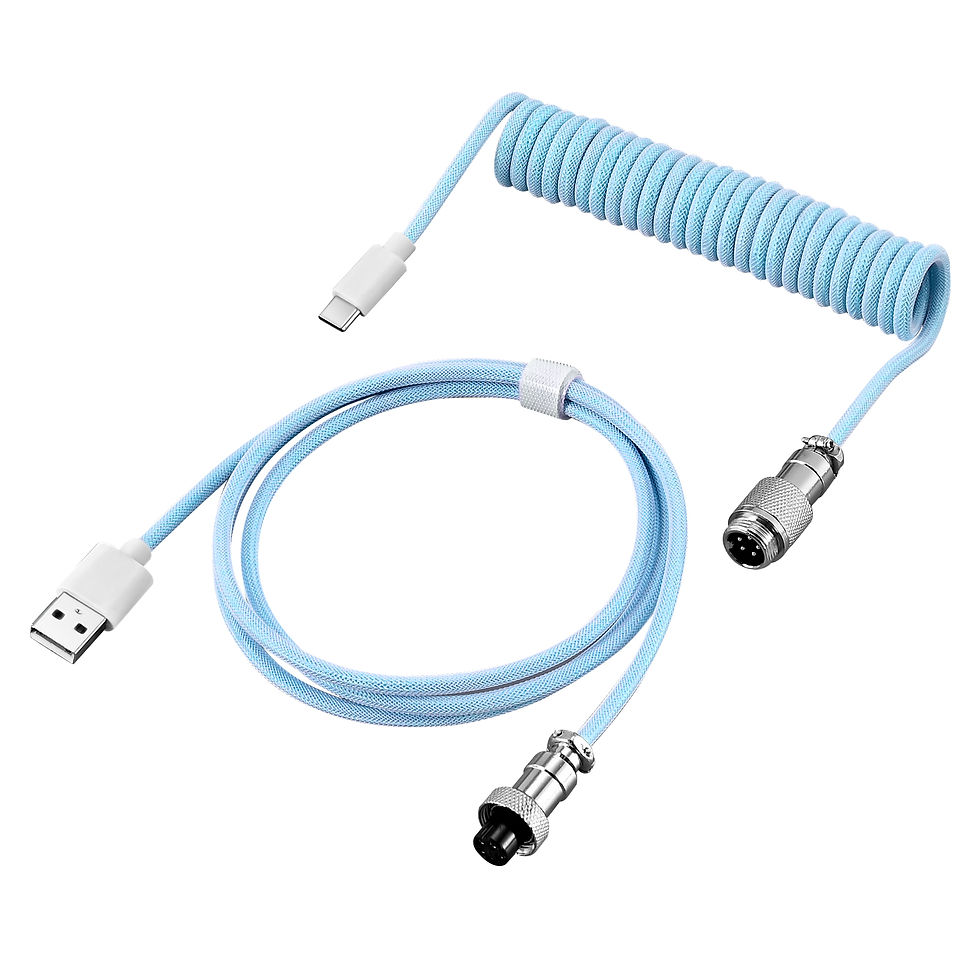 Thumbnail: USB Type C Mechanical Keyboard Coiled Cable Hardware Linker Usb GX16 Aviation Me