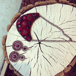 #bijoux #bordeaux #colletto #orecchini