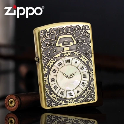 Japan Armor Gold Shell Inlay Pocket Watch ZBT-2-81B Zippo