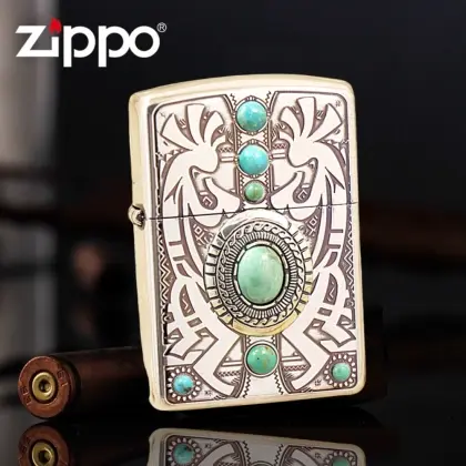 Japan Armor Indian Elf Blue Turquoise ZBT-5-8 Zippo Lighter