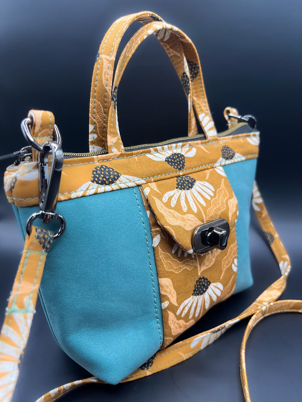 Thumbnail: Echinacea Blooms in Teal Mini Purse