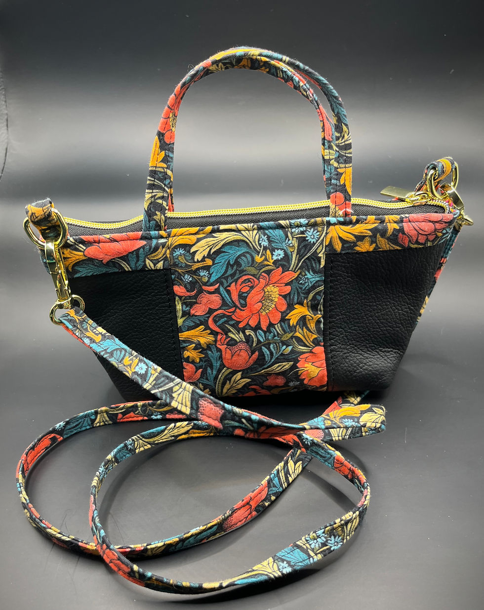Thumbnail: Autumn Florals in Black Mini Purse