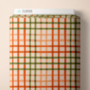 Crimson and Evergreen -  Wavy Fun Checks - Blush - Organic Cotton