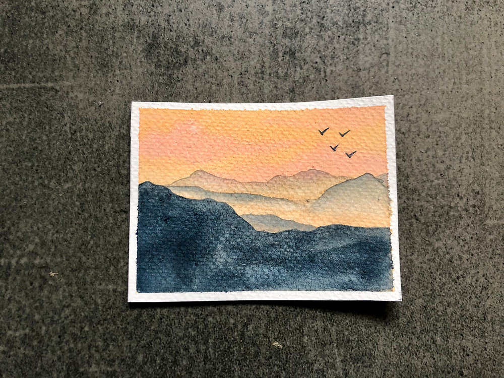 Day 1 of 31 days of mini watercolor paintings