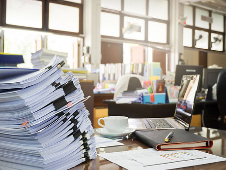 Business Concept, Pile Of Unfinished Documents On Office Desk, Stack Of Business Paper.jpg
