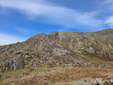 looking up at the Daear Ddu ridge on Moel Siabod