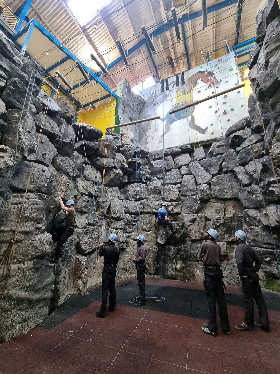 climbing real rock at Llangorse Indoor Climbing Wall