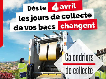 Collecte des déchets - modification des jours de collecte à compter du 4 avril 2022