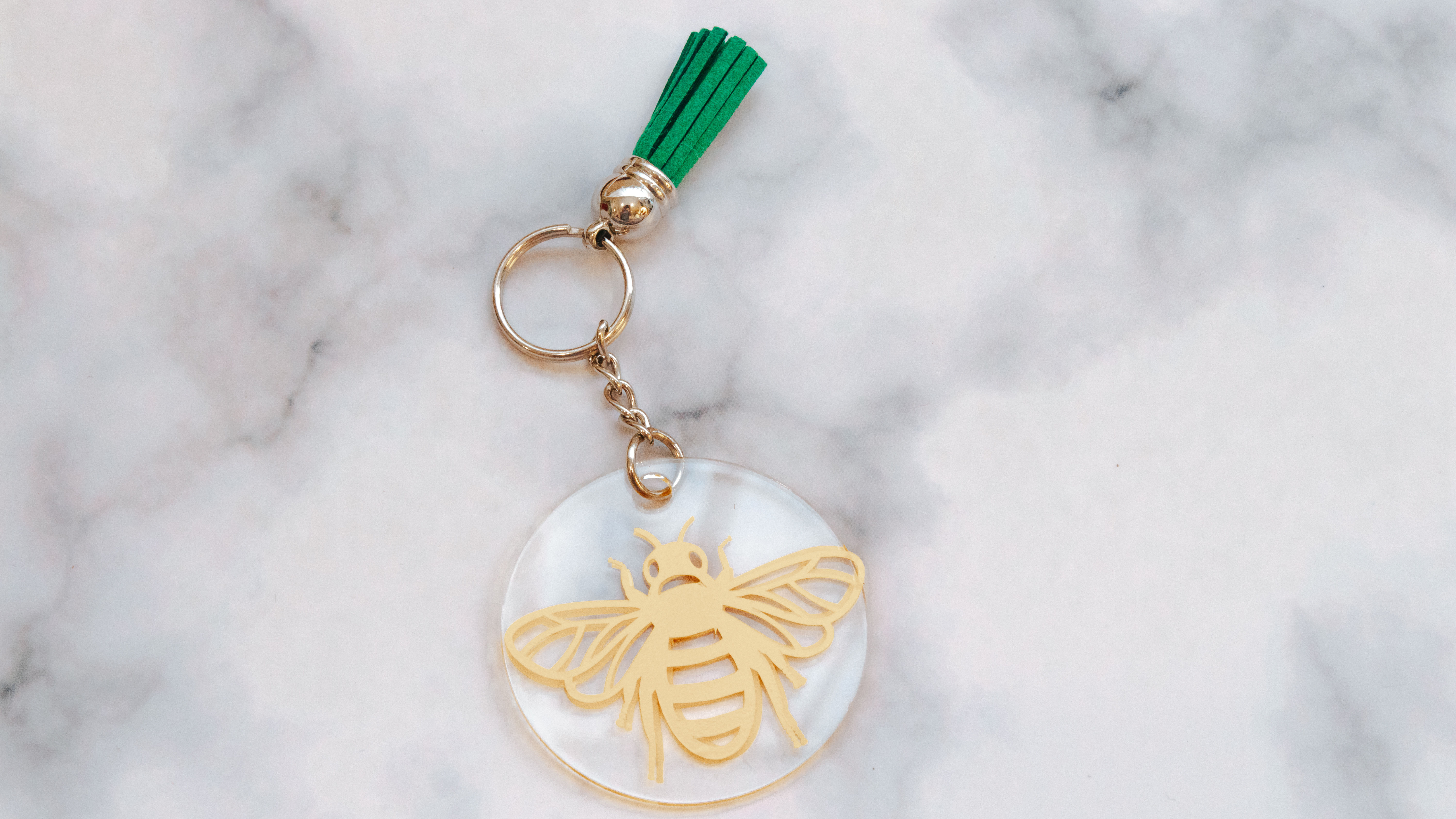 Honeybee Yellow Keyring