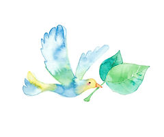 木の葉をくわえた鳥