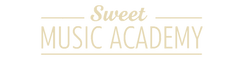 Sweet Music Academy logo in gold lettering on a black background, with “Sweet” in script above “MUSIC ACADEMY” in uppercase.