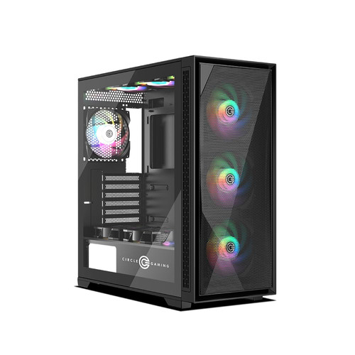 Trigon Computer Case Circle Furious MESH 360 ARGB Mid- Tower Computer Case - Black | The ...