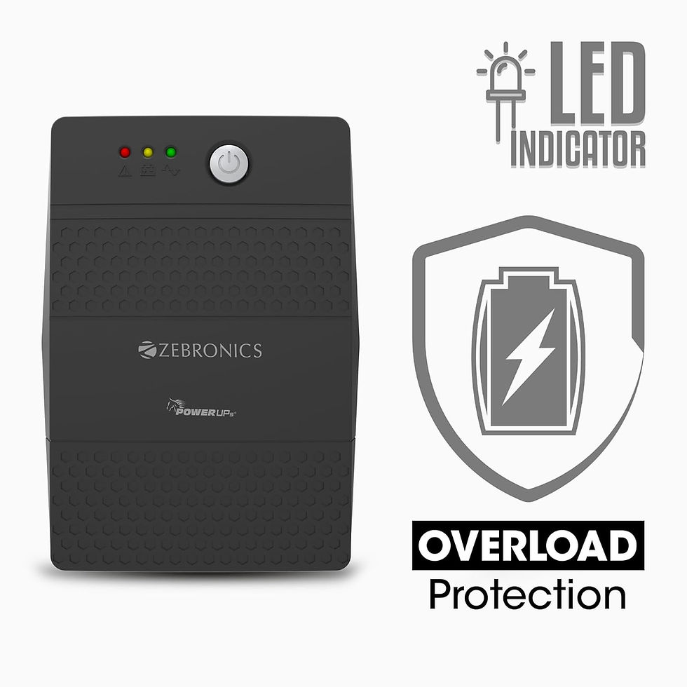 Thumbnail: ZEBRONICS U735 600VA/360W Microcontroller Based UPS for Office Computers