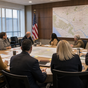 Local government leaders in a goal-setting session after a city election or leadership transition