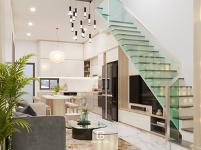 Nhà phố 3 tầng hiện đại với màu sắc đơn giản hài hòa