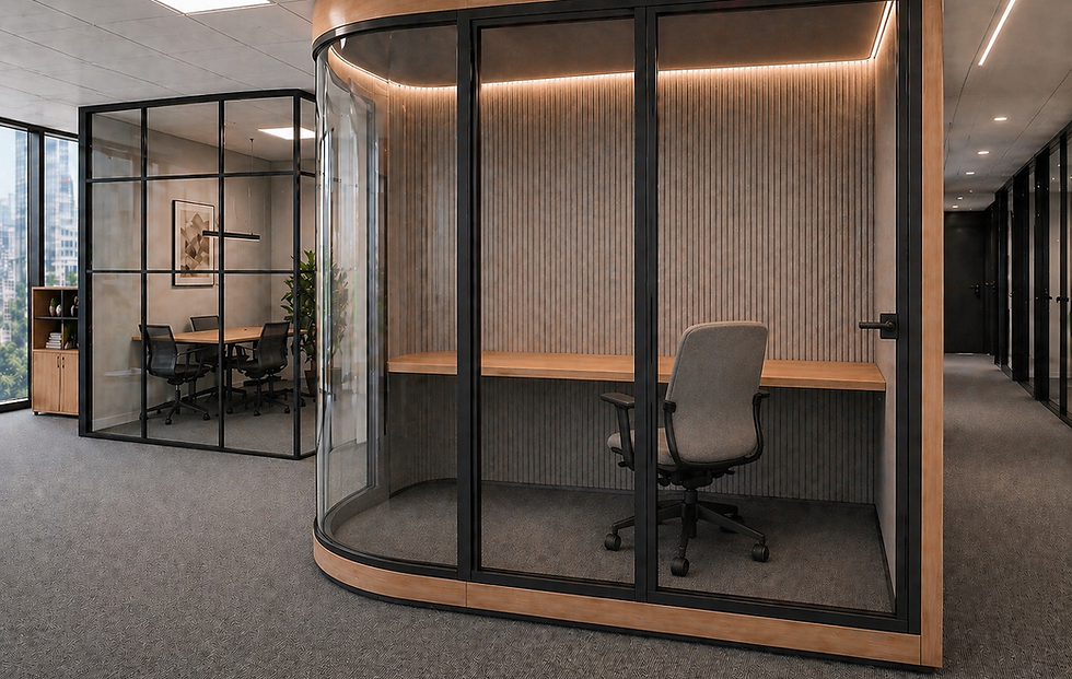 NEW CURVED modern 2 person acoustic office pods