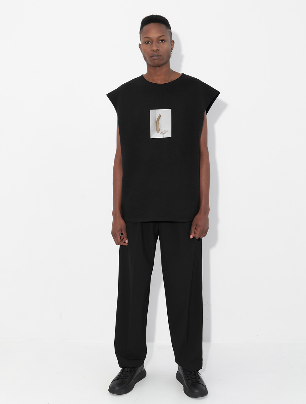 organic cotton unisex vest with abstract art print