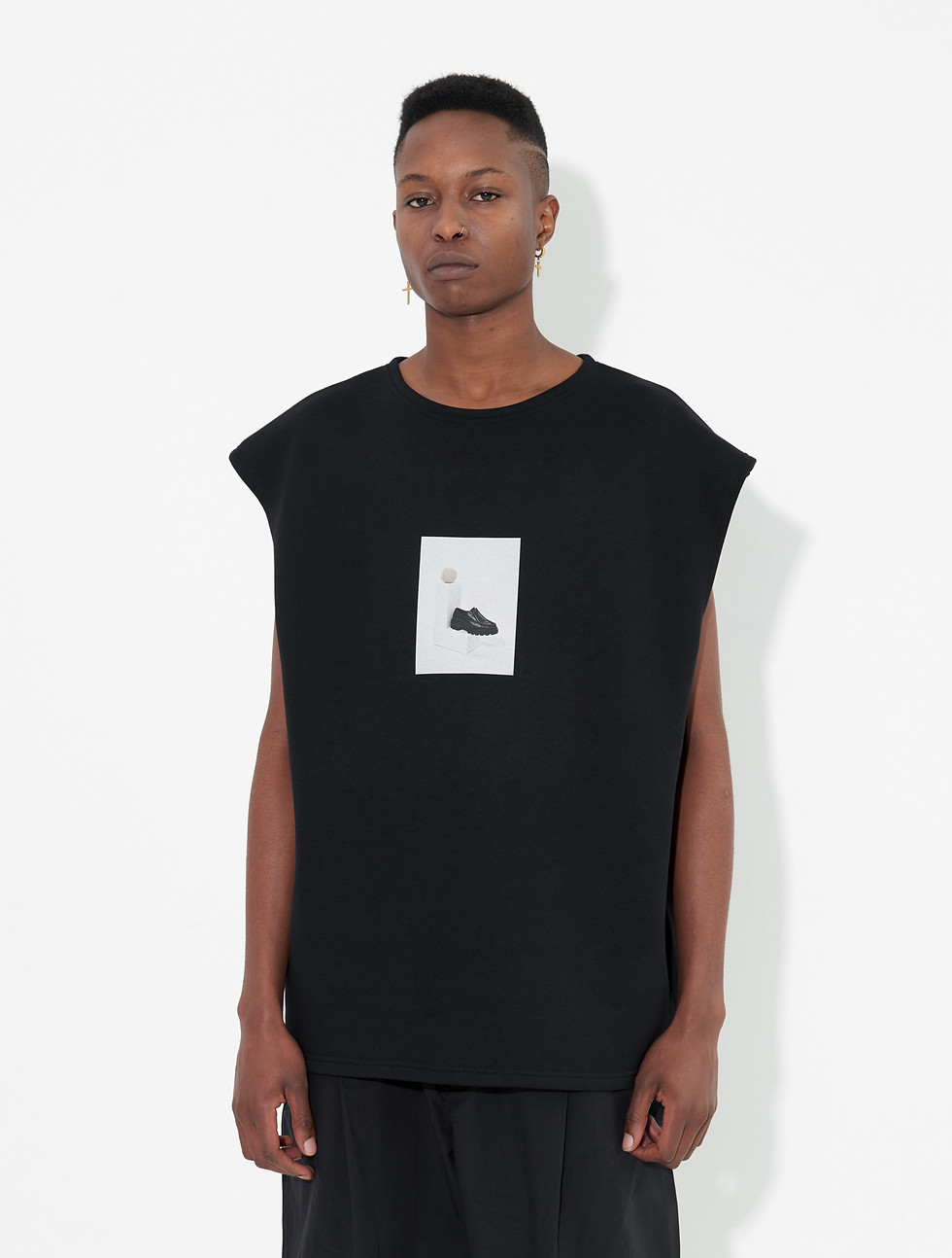 organic cotton unisex vest with abstract art print