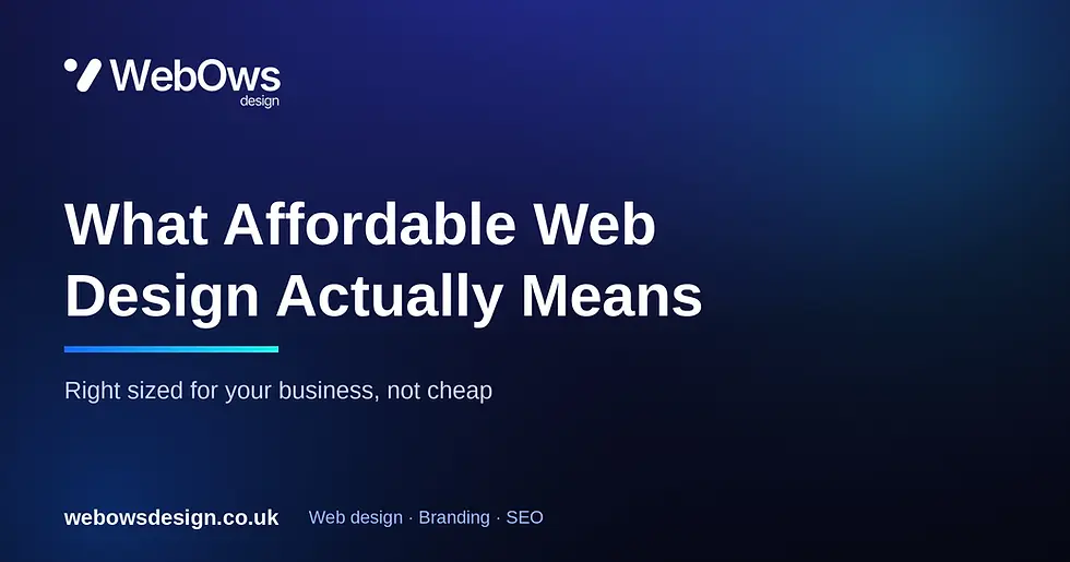 WebOws Design graphic: Affordable Small Business Web Design: What It Really Means