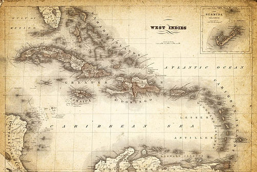Caribbean Map from 1852 Photo taken from ucf.edu