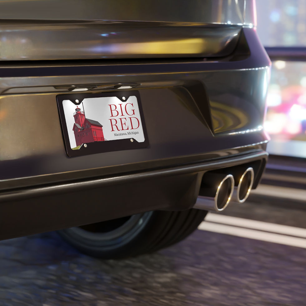 Thumbnail: Big Red Lighthouse Vanity Plate — Holland, Michigan Souvenir