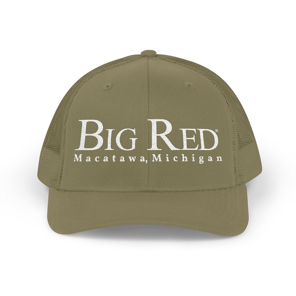 Thumbnail: Big Red Trucker Cap – Vintage College Logo Snapback Hat
